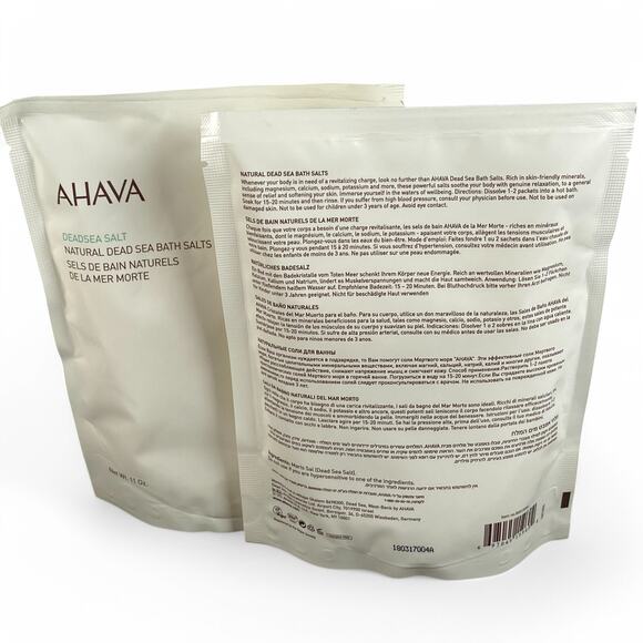 AHAVA Natural Dead Sea Bath Salts 11 oz Lot of 2 - Picture 2 of 2
